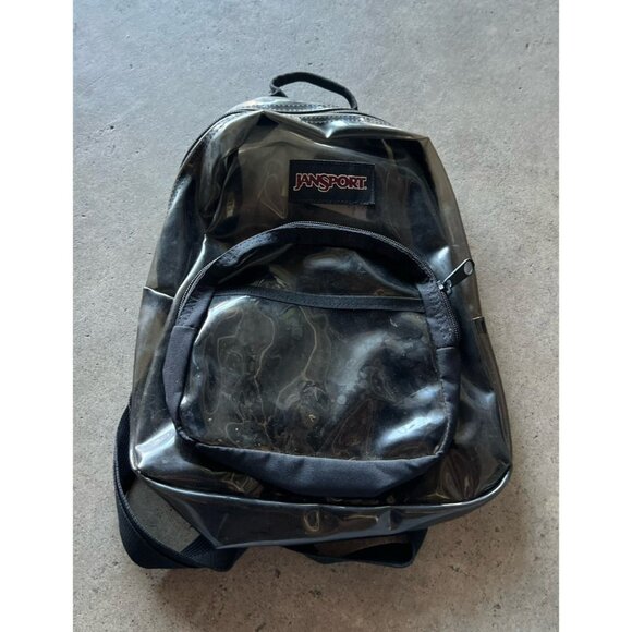 Vintage Jansport Half Pint Mini Corduroy Backpack Classic Translucent Black - Picture 6 of 15